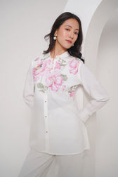 Ambrosia Embroidered Shirt Top- White