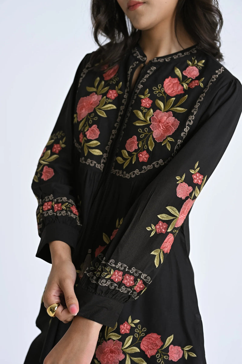 Goa Embroidered Top- Black