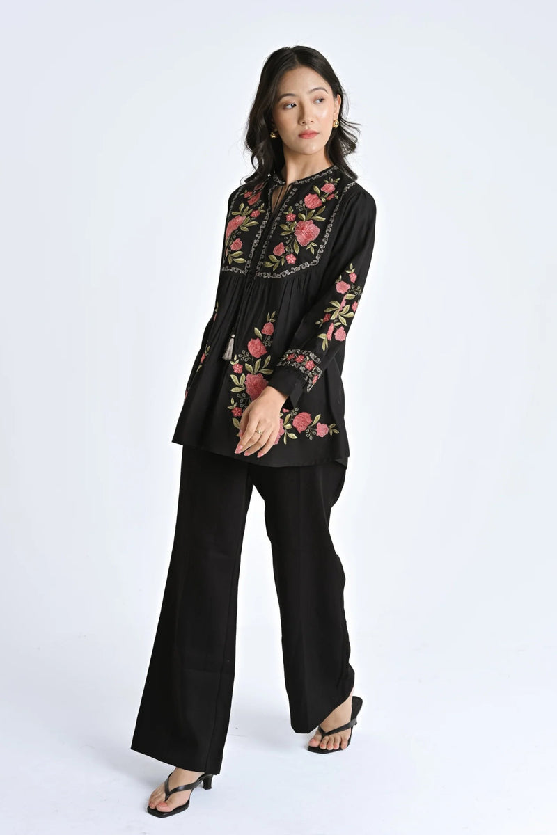 Goa Embroidered Top- Black