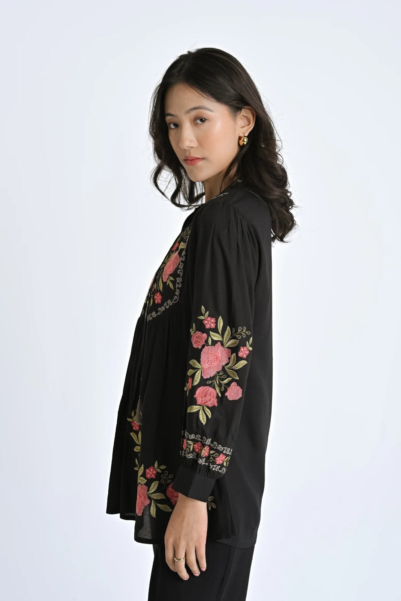 Goa Embroidered Top- Black