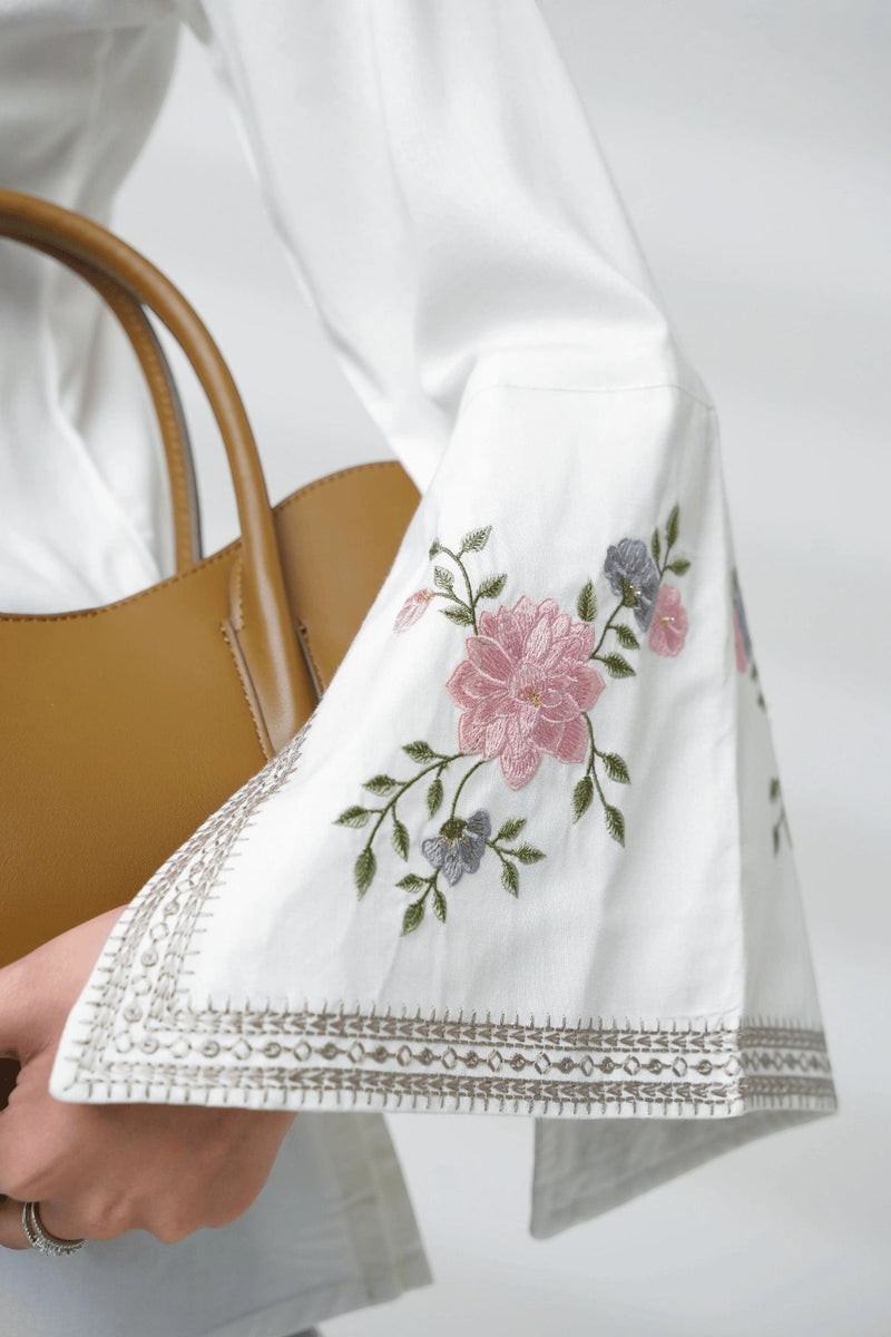 Zuri Embroidered Top- White