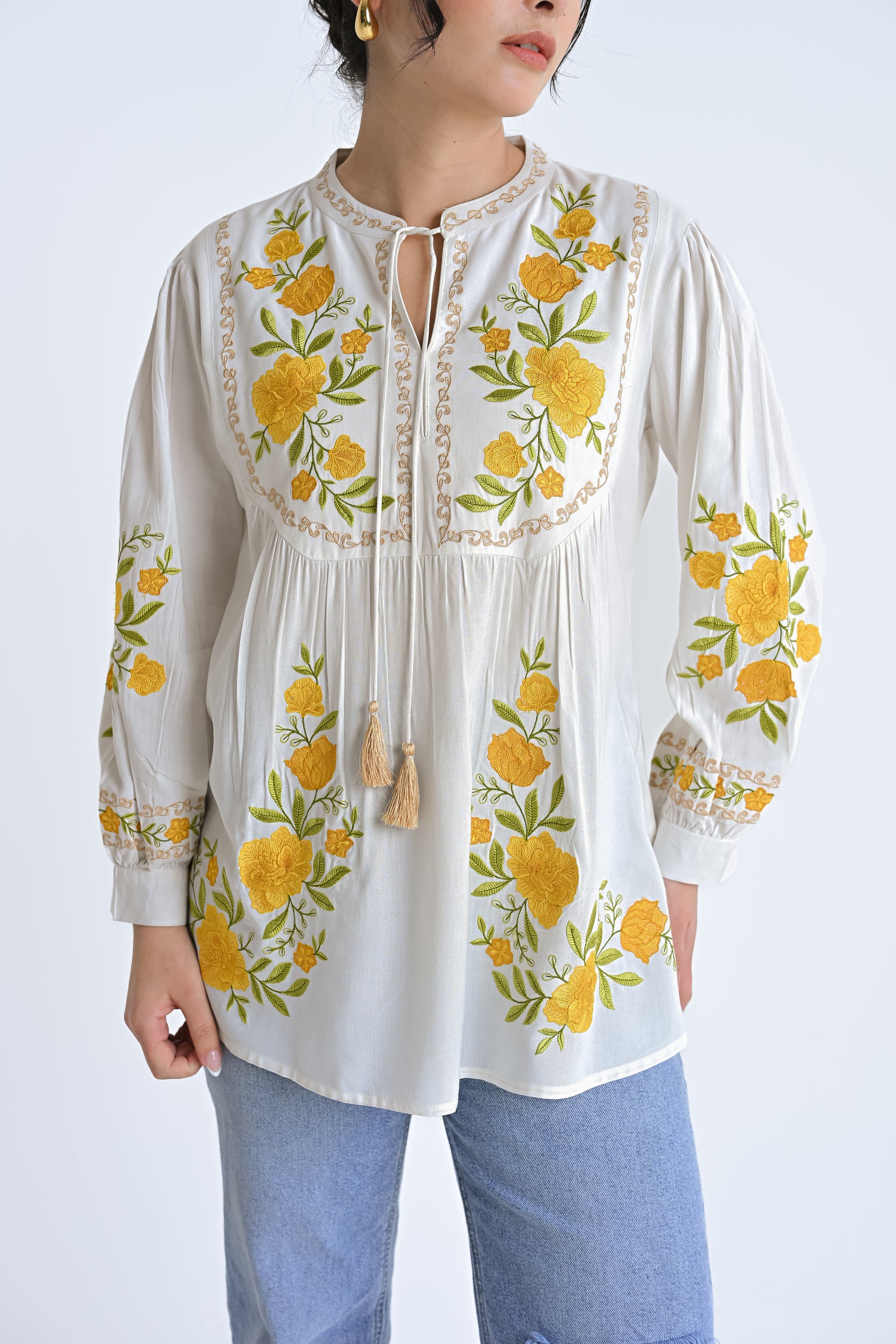 Goa Embroidered Top – White
