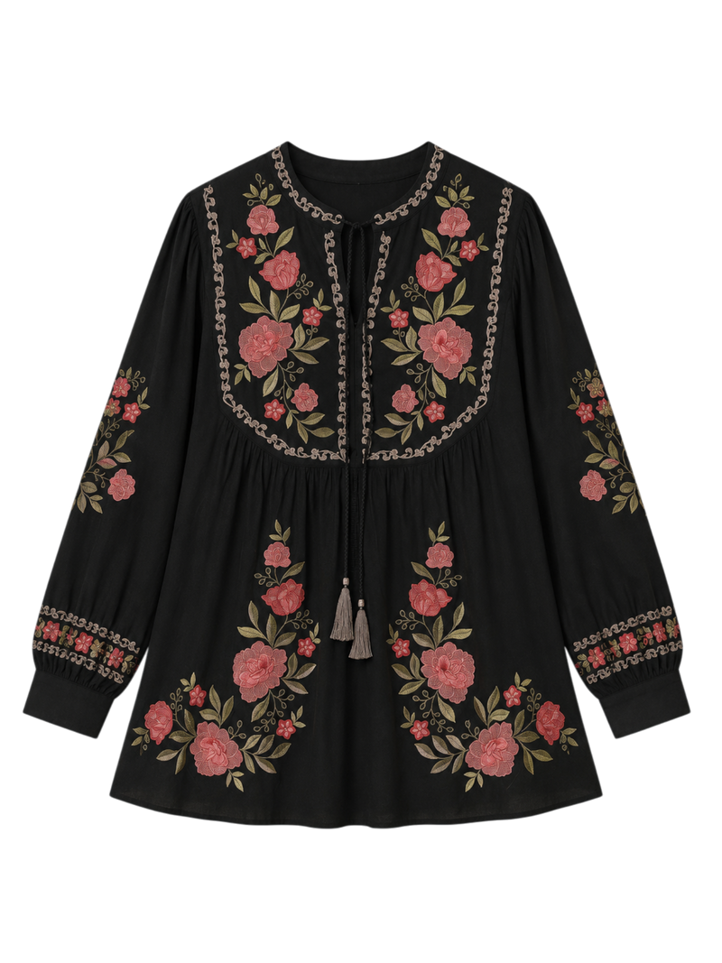 Goa Embroidered Top- Black