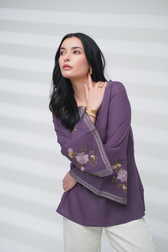 Zuri Embroidered Top – Purple