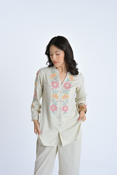 Aurelia Embroidered Co-ord Set – Ivory