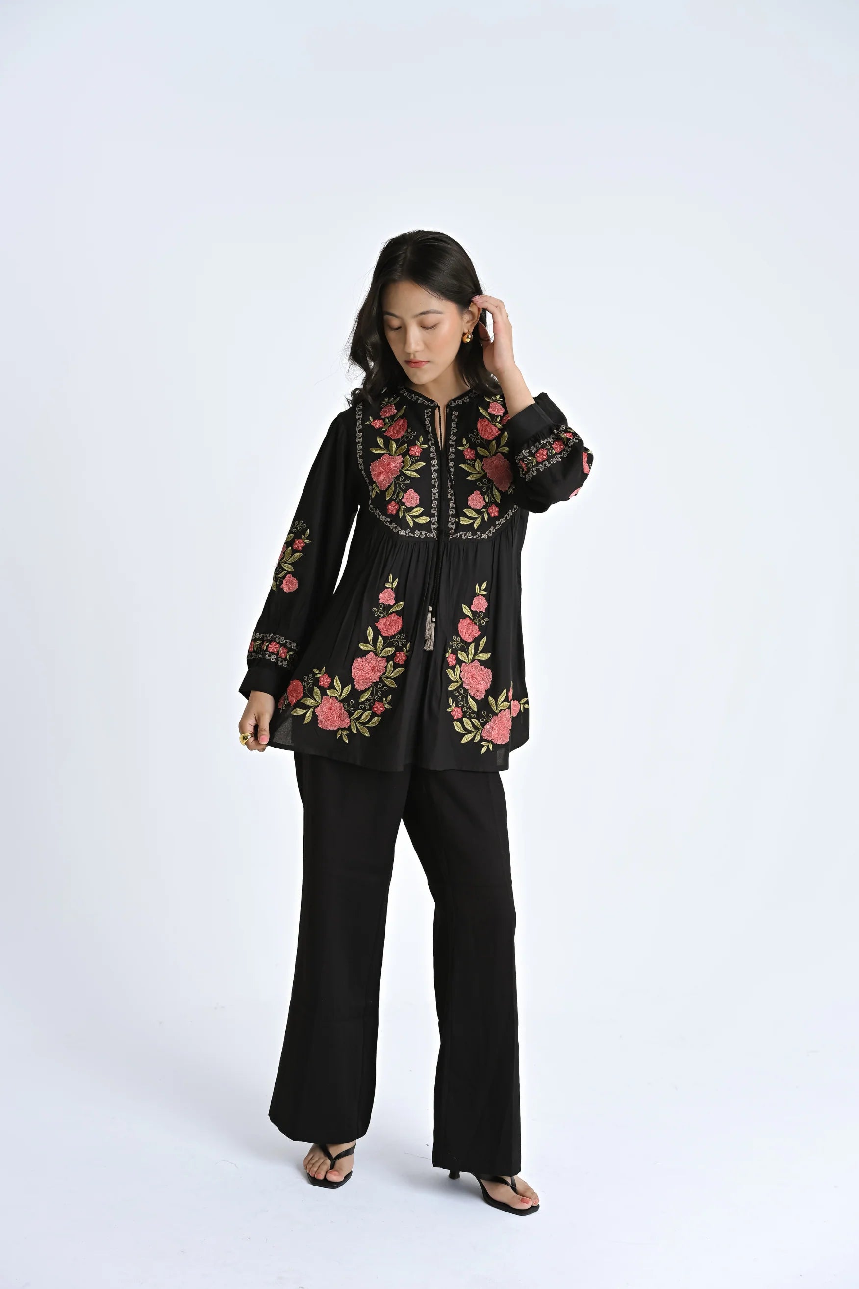 Goa Embroidered Top- Black