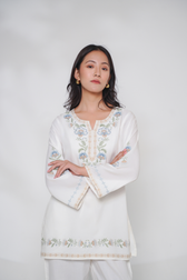 Kaia Embroidered Co-ord Set – White