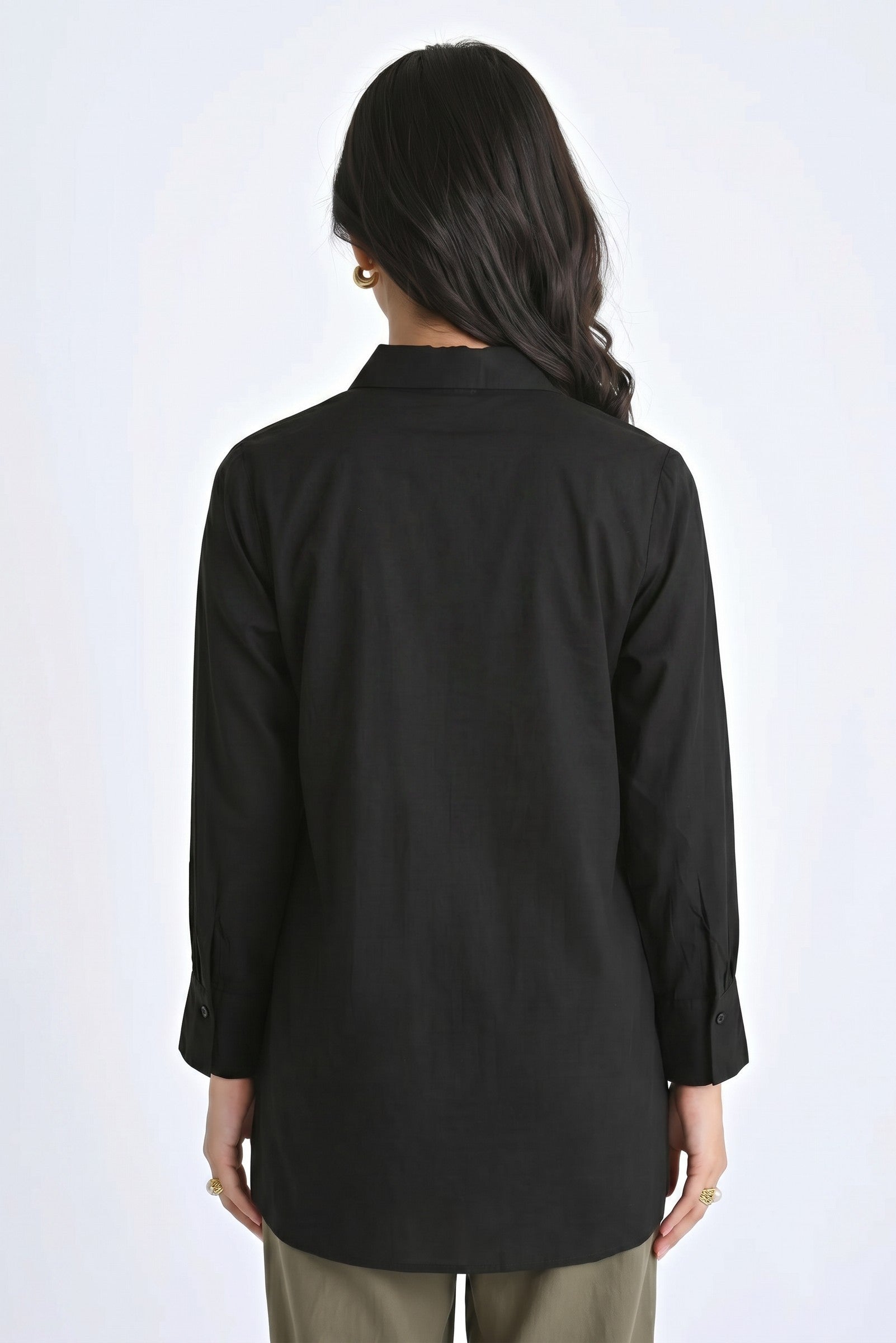 Ambrosia Embroidered Shirt Top- Black